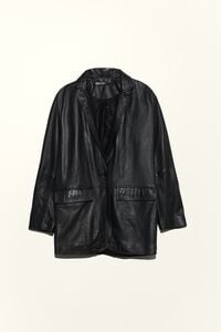 Black leather tailored jacket