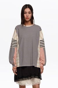 Multicolor striped oversize T-shirt
