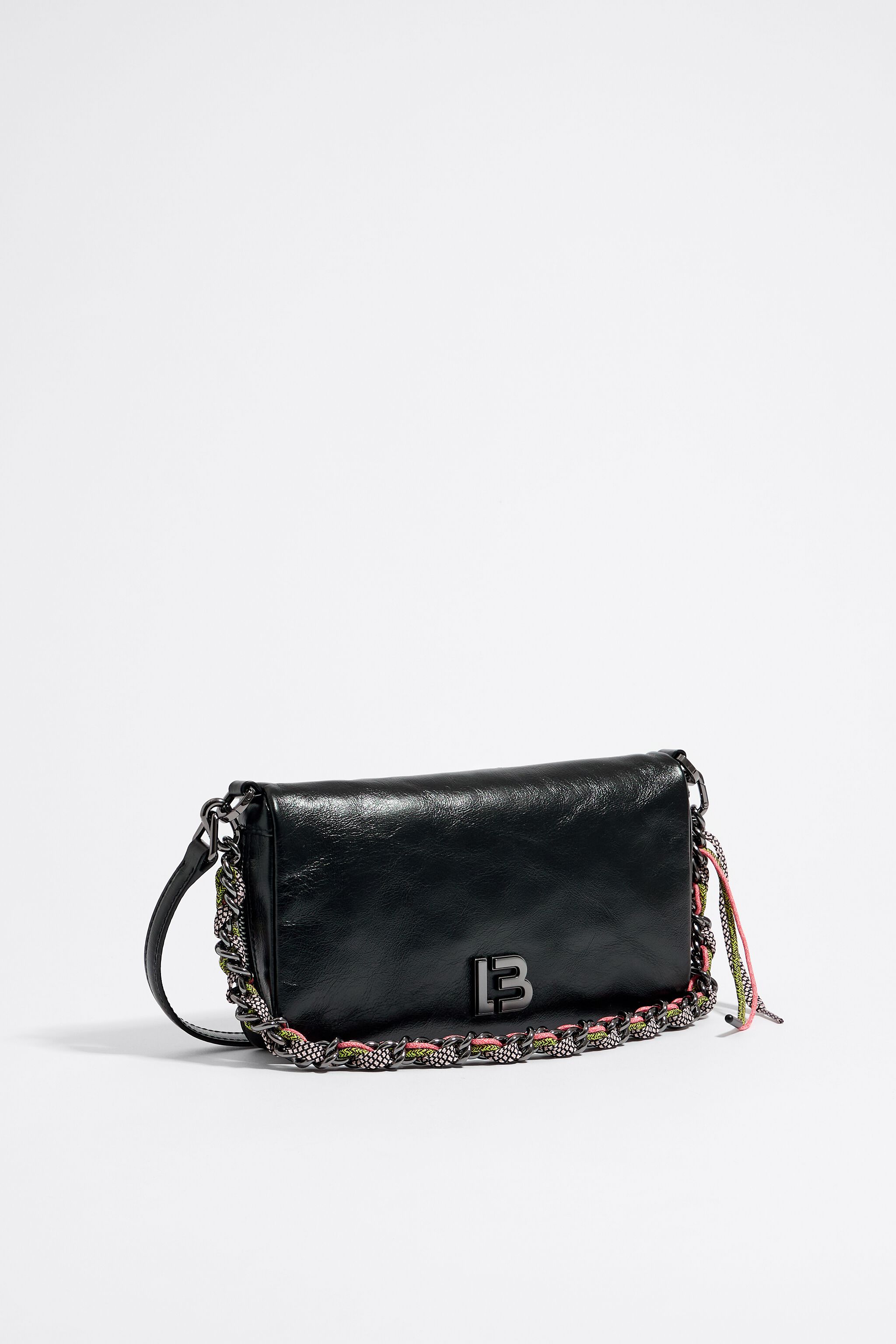 Bandolera negra piel shop