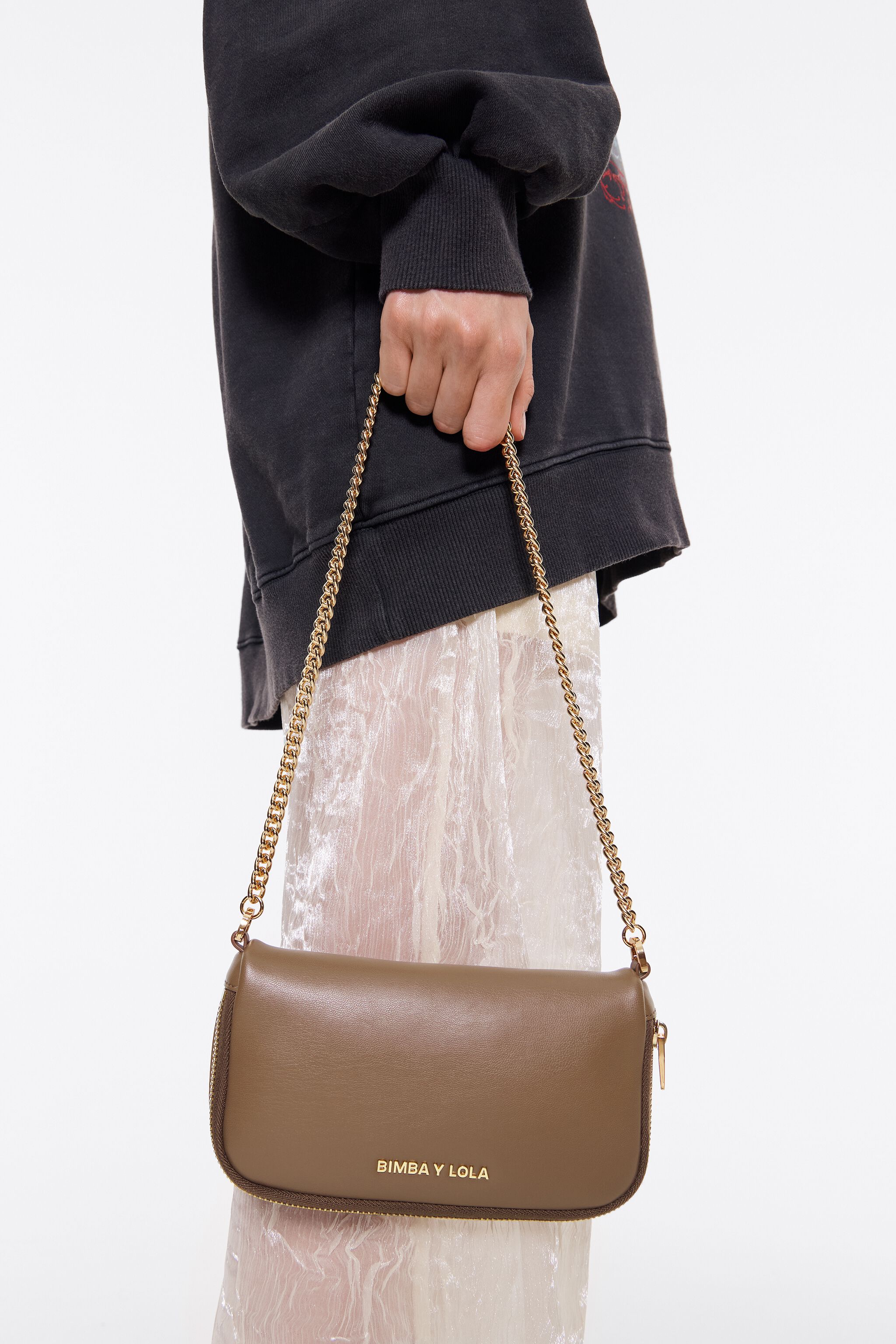 Taupe leather crossbody bag cheap
