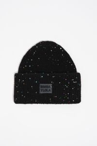Gorro tejido negro lentejuelas multicolor Gorro tejido negro lentejuelas multicolor