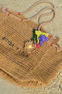 Llavero rafia papel flor