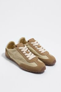 Tenis 13 29 piel y tejido ocre