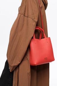 Intense red medium leather Chihuahua bag