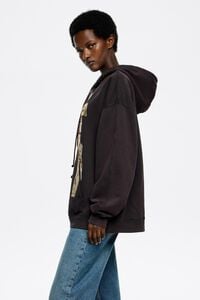 Sudadera capucha logo lazo burdeos