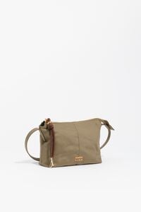 Olive nylon mini crossbody bag