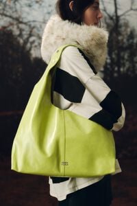 Lime leather maxi Bikini Paper bag