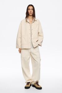 Chaqueta denim recta marfil Chaqueta denim recta marfil