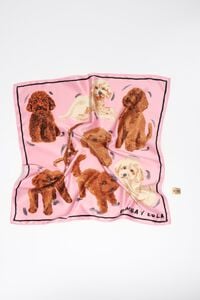 Charm bolsa pa&ntilde;uelo caniches rosa