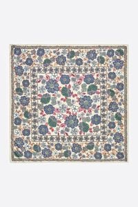 Pañuelo flores estilo mosaico beige