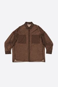 Camisa oversize mini piedras caf&eacute; oscuro
