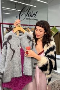 C&aacute;rdigan globo escarcha gris claro