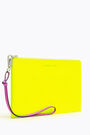 Neon yellow croc flat make-up case Neon yellow croc flat make-up case
