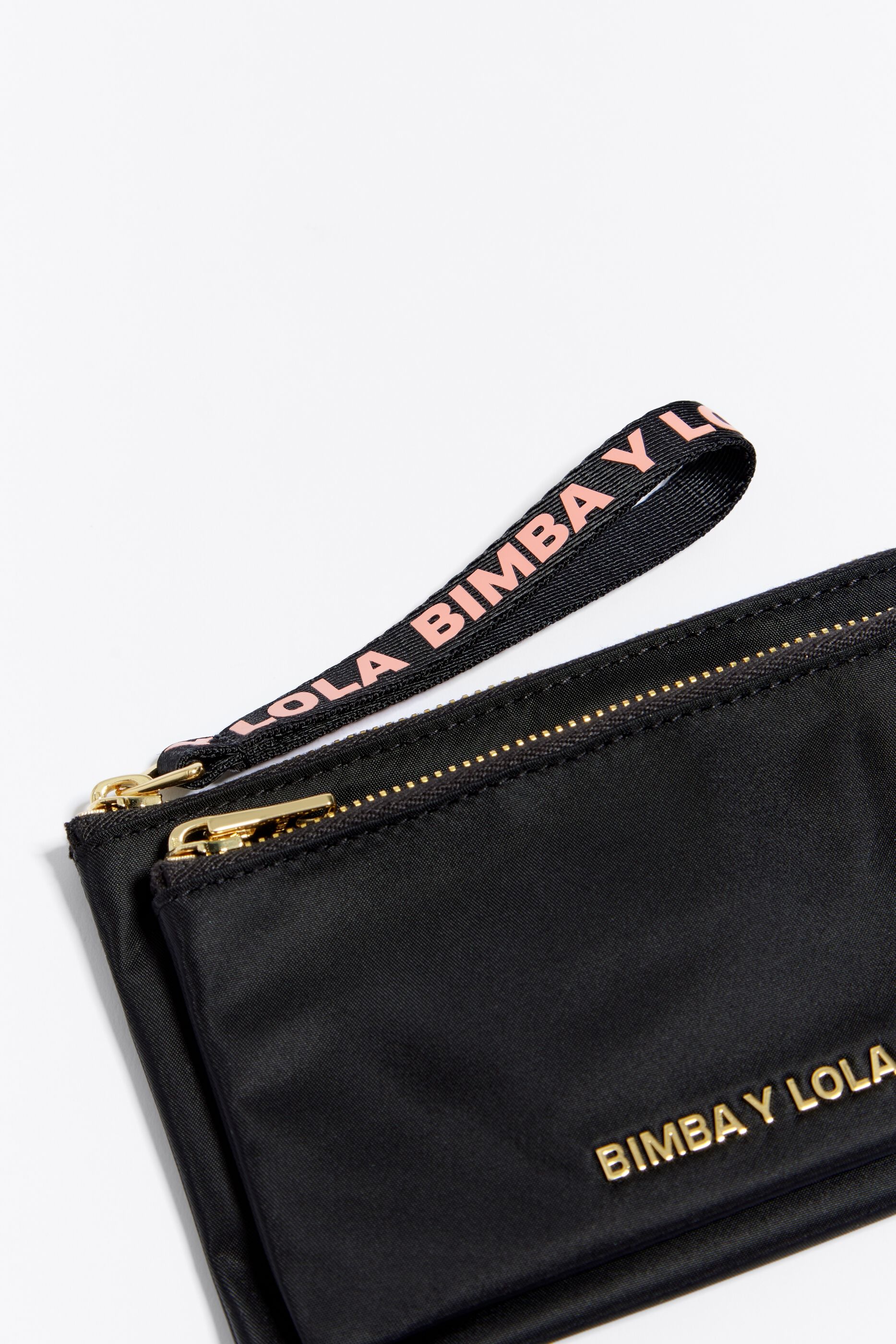 Cartera doble nylon negra