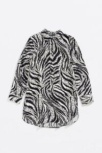 Camisa recta larga zebra marfil