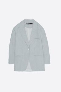 Chaqueta sastre oversize rayas gris claro