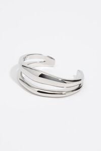 Pulsera bandas irregulares metal plateado