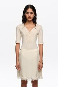 Ivory embroidered bodysuit