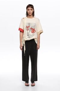 Pantal&oacute;n recto pespunteado negro lavado