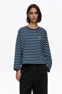 Camiseta toalla manga larga rayas marino