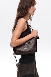 Bolsa Madrid mediana piel caf&eacute; oscuro