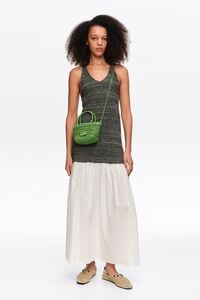 Vestido bimateria tejido blanco