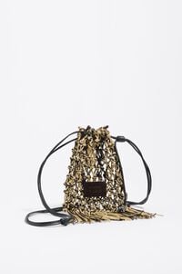 Bolsa p&eacute;talo piel vainilla