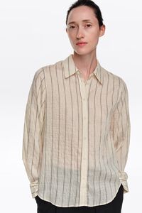 Camisa recta para mujer color vainilla