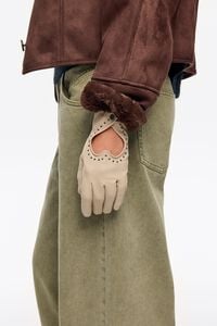 Guantes piel corazón piedra