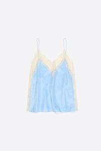 Light blue lace strappy top