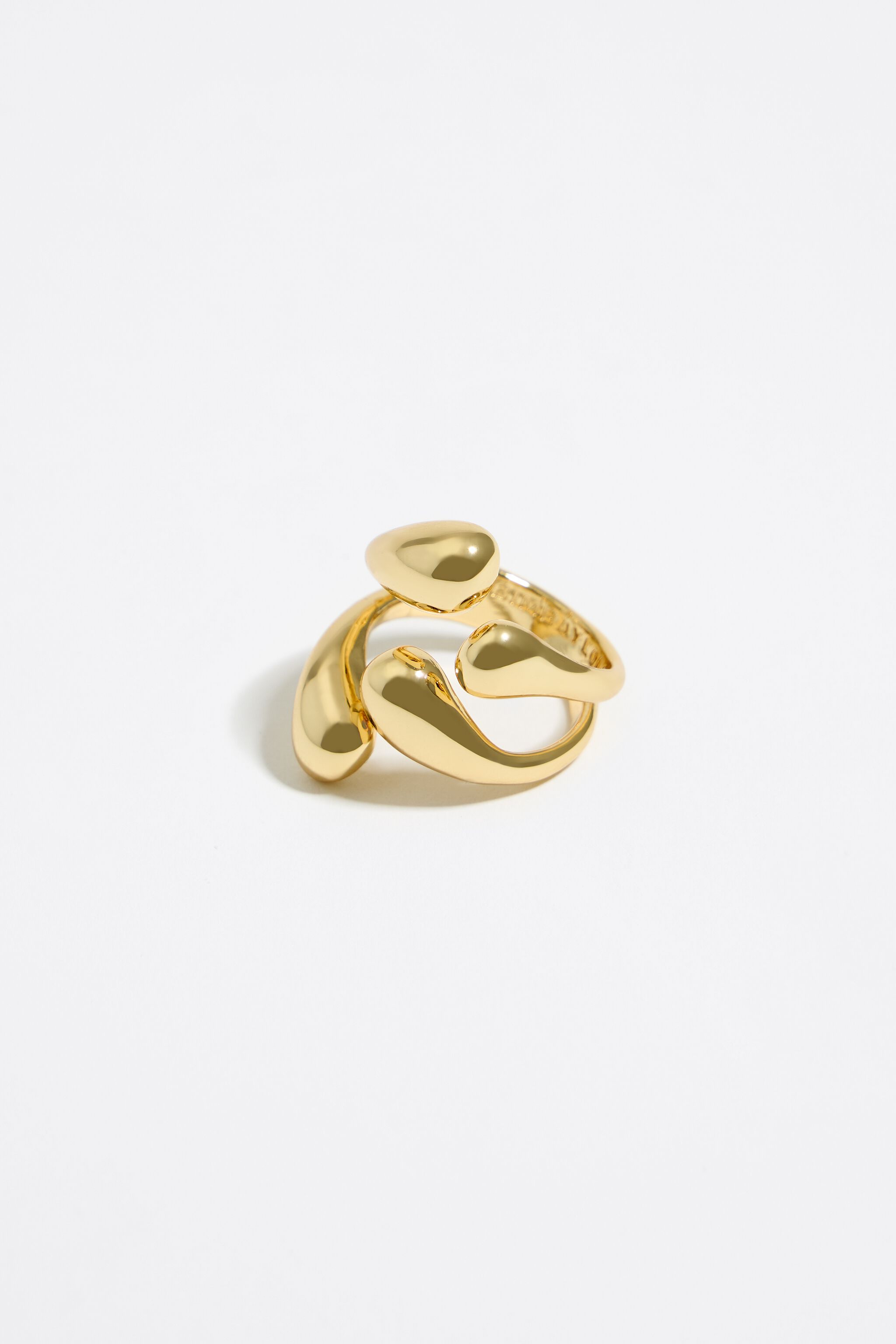 Anillo flor dorado