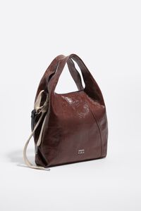 Medium mocha leather Paper bag