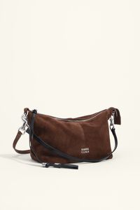 Medium coffee suede Madrid bag