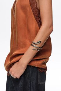 Pulsera serpiente esmalte plateada