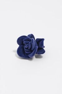 Blue flocked flower  ring Blue flocked flower  ring