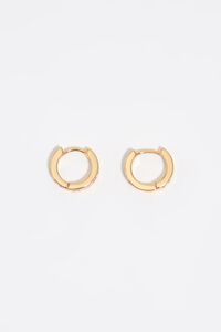 Gold multicolored logo mini hoop earrings