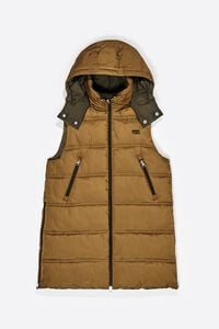 Chaleco reversible capucha caqui claro