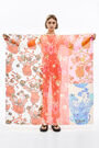 Patchwork watercolor vases shawl Patchwork watercolor vases shawl