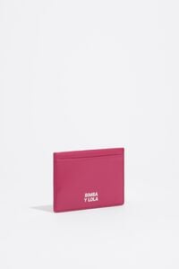 Tarjetero piel fucsia