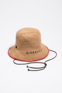 Gorro efecto rafia de color tostado