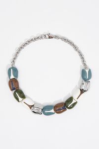 Collar cadena tulipanes plateado