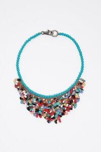 Collar de piedras y perlas turquesa