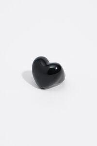 Anillo coraz&oacute;n esmaltado negro