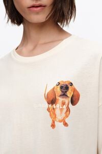 Camiseta logo teckel marfil
