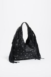 Bolsa Paper Bikini mediana piel flecos negra Bolsa Paper Bikini mediana piel flecos negra