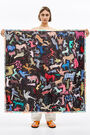 Dark grey art brut animal scarf Dark grey art brut animal scarf