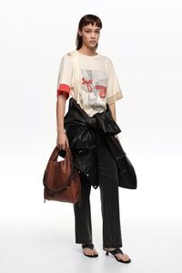 Pantal&oacute;n recto pespunteado negro lavado