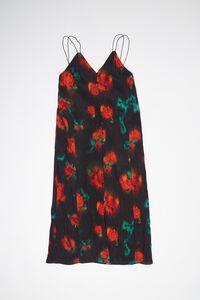 Black Ribbon Roses dress with double cord straps