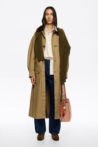 Gabardina largo maxi caqui