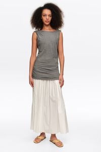 Vestido bimateria sisa gris melange